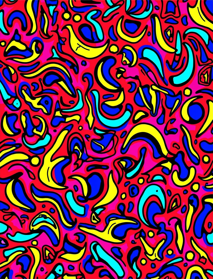 Vibrant Pink Abstract Swirls Rug