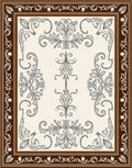 Brown Cream Elaborate Scrollwork Area Rug
