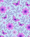 Purple Butterfly Floral Garden Rug