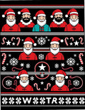 Festive Santa Claus Candy Cane Snowflakes Rug