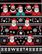 Festive Santa Claus Candy Cane Snowflakes Rug