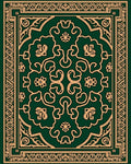 Emerald Green Ornate Floral Medallion Rug