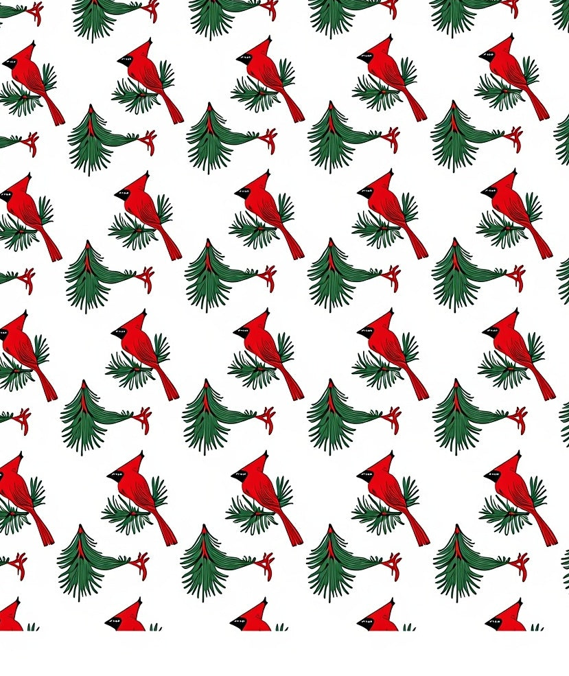 Cardinal Branch Winter Evergreen Garden Rug