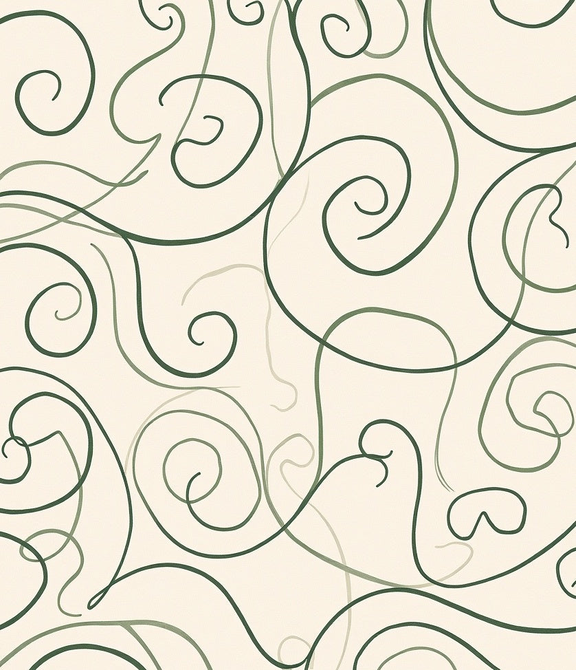 Swirling Vines Botanical Cream Rug