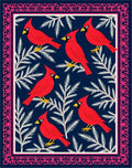 Crimson Cardinals White Branch Navy Border Rug