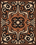 Bold Tawny Tribal Swirl Rug
