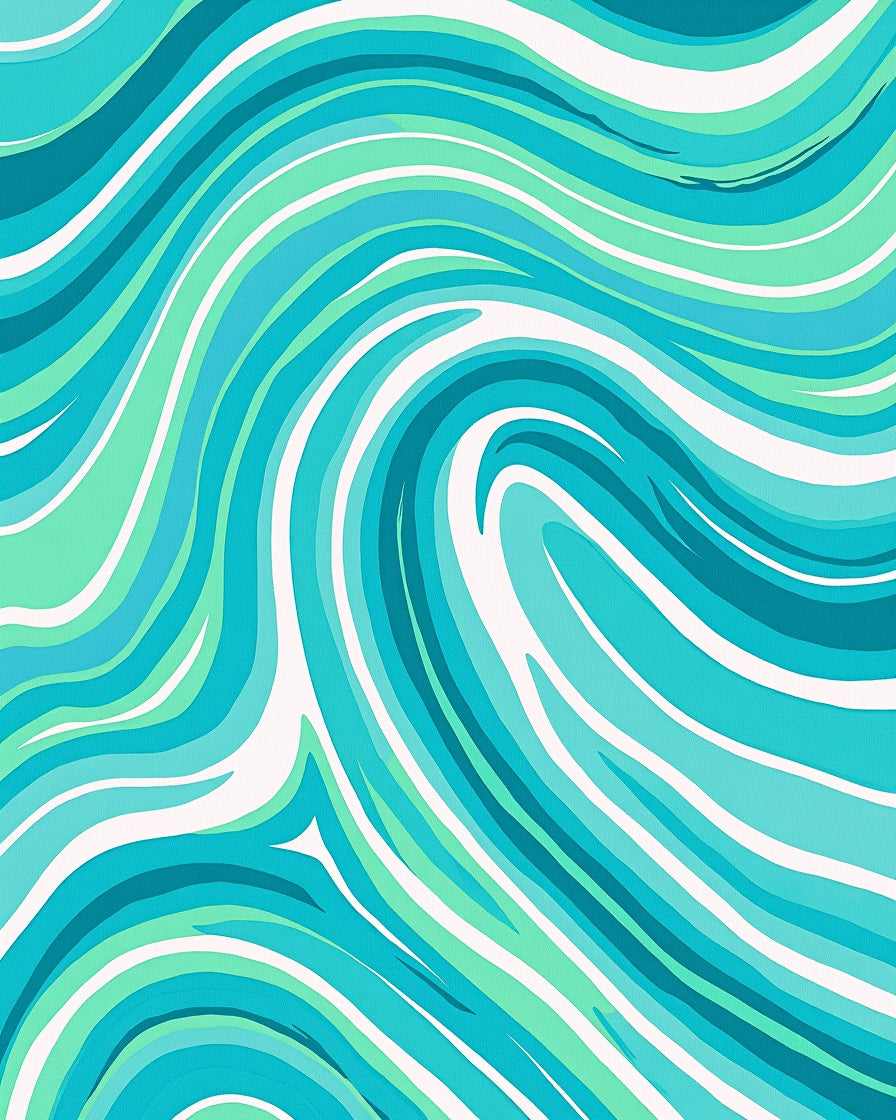 Ocean Aqua Teal Swirl Rug