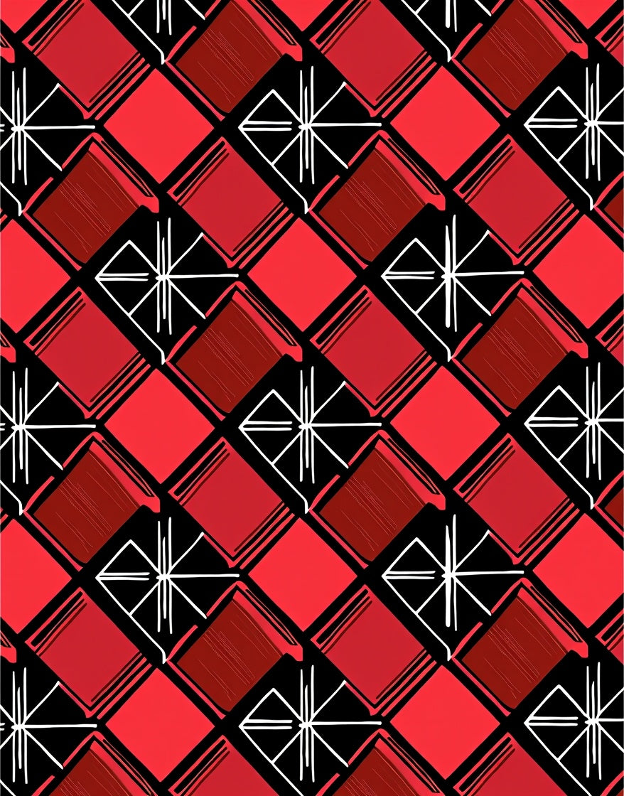 Bold Red Diamond Abstract Lines Rug