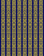 Regal Navy Golden Intricate Vertical Bands Rug