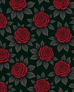 Red Rose Botanical Medallion Rug