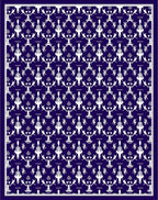 Indigo White Classical Symmetry Arrangement Rug