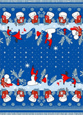 Whimsical Red White Figures Blue Night Rug