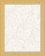 Cream Floral Scroll Ornamented Frame Rug