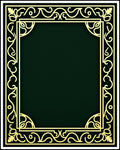 Elegant Gold Vine Scroll Border Rug
