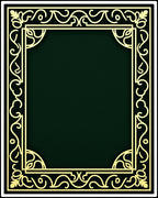 Elegant Gold Vine Scroll Border Rug