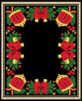 Red Drum and Bow Holiday Border Rug
