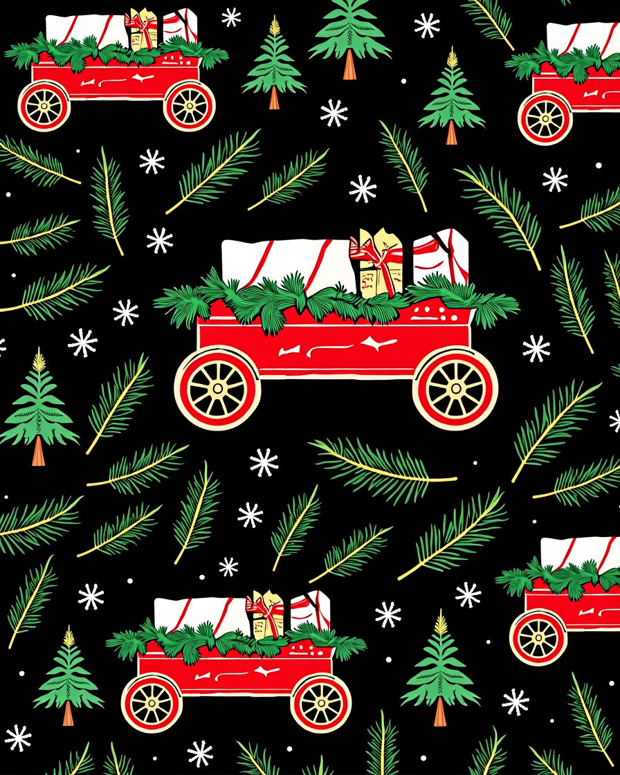 Classic Red Christmas Car Gifts Rug