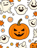 Spooky Halloween Pumpkin Ghost Medley Rug