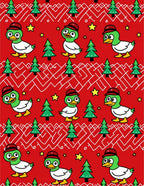 Cute Green Ducklings Christmas Trees Rug