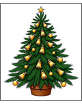 Golden Bells Festive Christmas Tree Rug