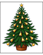 Golden Bells Festive Christmas Tree Rug