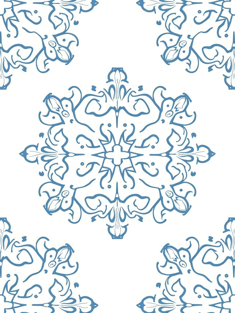 Blue Vintage Floral Medallion Rug