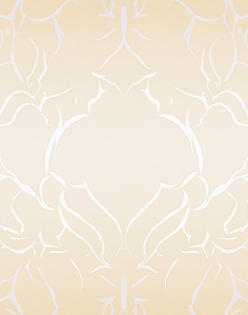 Cream Beige White Floral Damask Rug