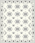 Elegant Grey Floral Bordered Cream Rug