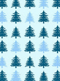 Cool Blue Woodland Pine Trees Rug