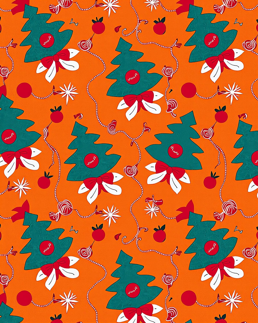 Teal Pine Tree Red Holly Berry Swirls Rug
