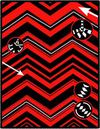 Bold Red White Zigzag Medallion Rug