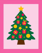 Festive Green Christmas Tree Gifts Rug