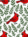 Bright Red Cardinal Foliage Repeating Rug