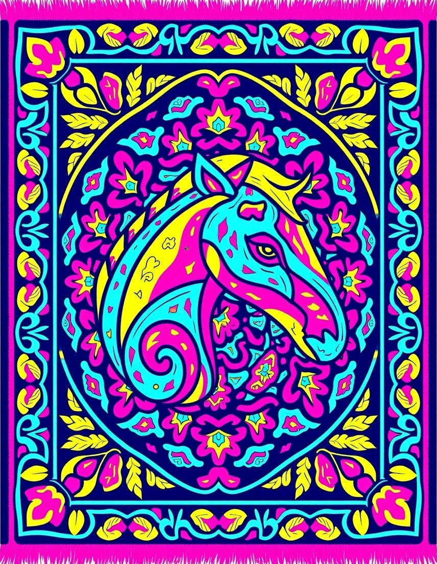 Vibrant Magenta Electric Horse Rug
