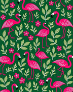 Hot Pink Flamingo Tropical Garden Rug