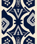 Navy Cream Geometric Star Emblem Rug