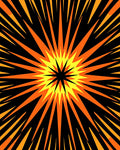 Bold Yellow Orange Sunburst Explosion Rug