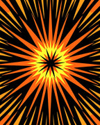 Bold Yellow Orange Sunburst Explosion Rug