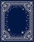 Navy Blue Snowflake Border Rug