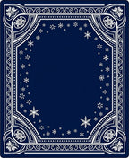 Navy Blue Snowflake Border Rug