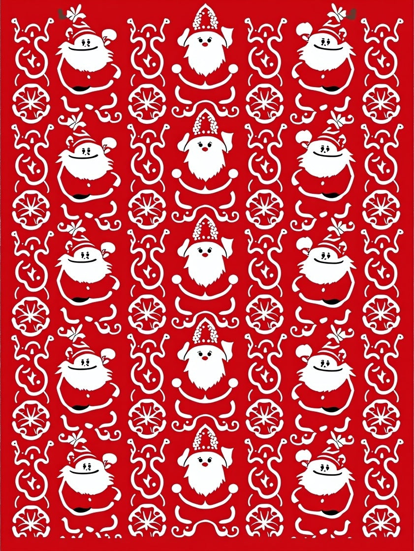 Red And White Santa Claus Holiday Rug