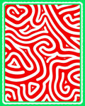 Bold Crimson White Labyrinth Rug