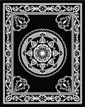 Classic Black White Medallion Border Rug