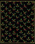 Festive Holly Berry Sprigs Red Ribbon Rug
