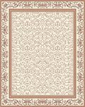 Ornate Beige And Rust Scrollwork Rug