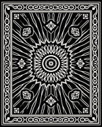 Monochromatic Radial Sunburst Floral Rug
