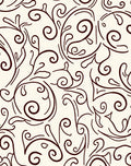 Dark Brown Swirl Leaf Vine Rug