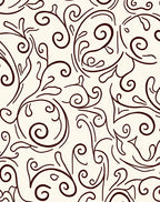 Dark Brown Swirl Leaf Vine Rug