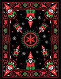 Whimsical Red Green Gnome Snowflake Rug
