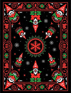 Whimsical Red Green Gnome Snowflake Rug